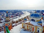 Miasto, Rzeka, Śnieg, Rosja