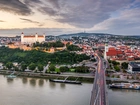 Bratysława, Słowacja, Most, Dunaj, Rzeka