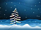 Boże Narodzenie, Choinka, Grafika, Śnieg