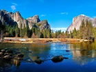 Góry, Las, Jezioro, Park, Narodowy, Yosemite, Kalifornia