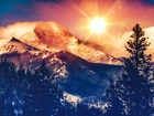 Zima, Góry, Zachód słońca