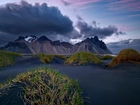 Góry, Niebo, Morze, Wydmy, Islandia