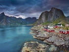 Domy, Góry, Jezioro, Norwegia