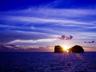 Morze, Wyspa, Zachód Słońca