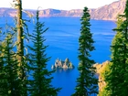 Jezioro, Tahoe, Skały, Góry, Drzewa, USA