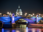 Wielka Brytania, Londyn, Rzeka, Most, Światła