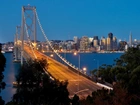 Oświetlony, Most, Rzeka, Drapacze Chmur, San Francisco