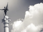 Kolumna, Pomnik, Posąg, Chmury