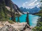 Góry, Las, Jezioro, Morenowe, Banff, Kanada