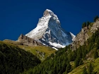 Góry, Alpy, Szczyt, Matternhorn, Lasy, Łąki