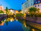 Słowenia, Lublana, Europa, Rzeka, Domy