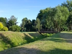 Park, Mostek, Drzewa, Rzeczka