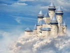 Zamek, Wieże, Niebo, Chmury