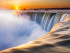 Wodospad, Niagara, Mgła, Rzeka, Zachód Słońca
