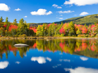 Jezioro, Las, Kolorowe, Drzewa, Góry Białe, USA, Jesień