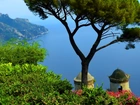 Morze, Drzewo, Ravello, Włochy, Wybrzeże