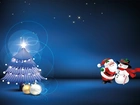 Święta, Boże Narodzenie, Mikołaj, Bałwan, Choinka