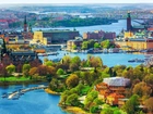 Rzeka, Mosty, Budynki, Sztokholm, Szwecja, Panorama, Miasta