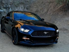 Czarny, Ford, Mustang, GT, 2015