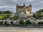 Francja, Maine et Loire, Zamek, Château de Saumur, Rzeka, Loara