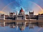 Węgierski Parlament, Budapeszt, Węgry, Tęcza