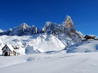 Góry Alpy, Włochy, Val di Fiemme, Dolomity, Zima