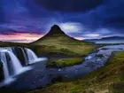 Islandia, Półwysep Snæfellsnes, Góra Kirkjufell, Wodospad Kirkjufellsfoss, Chmury