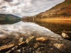 Walia, Park Narodowy Snowdonia, Jezioro Llyn Gwynant, Jesień, Kamienie, Wzgórza, Drzewa