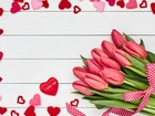 Walentynki, Miłość, Tulipany, Serduszka