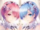 Manga Anime, Re:Zero − Starting Life in Another World, Siostry, Ram, Rem
