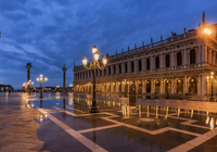 Plac Świętego Marka, Piazzetta, Pałac Dożów, Latarnie, Wenecja, Włochy