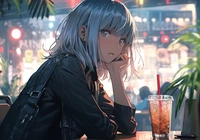 Dziewczyna, Kawiarnia, Anime
