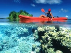 Rafy Koralowe, Kajak, Wyspa