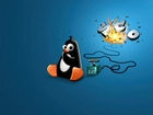 Linux, grafika, pingwin, detonator