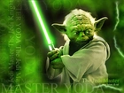 Star Wars, zielony, Yoda, laser, napisy