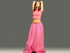 Jennifer Love Hewitt, długa, różowa, spódnica