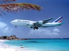 Plaża, Ocean, Samolot, Air, France