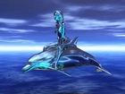 Delfin, Kobieta, Woda