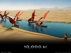 10000 Bc, żagle, rzeka, pustynia