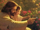 Jezus, Dziecko, Motyl, Kwiaty