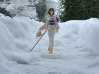 Dziewczyna, Śnieg, Zima, Figurka, Anime
