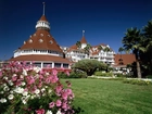 Hotel, Coronado,  Kwiaty, Trawnik