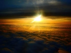 Słońce, Zachód, Chmury, Niebo, Samolot