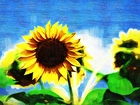 Słoneczniki, Obraz, Olejny