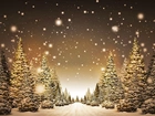 Choinki, Boże, Narodzenie, Śnieg