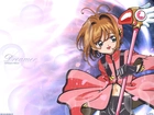 Cardcaptor Sakura, kobieta, napisy, laska, kij, twarz