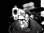 Hellsing, pistolet, oko, okulary