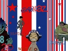 Gorillaz,gwiazdki , kask ,ludziki