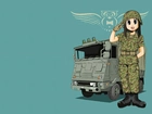 Azumanga Daioh, żołnierz, pojazd