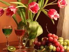 Tulipany, Winogrona, Wino